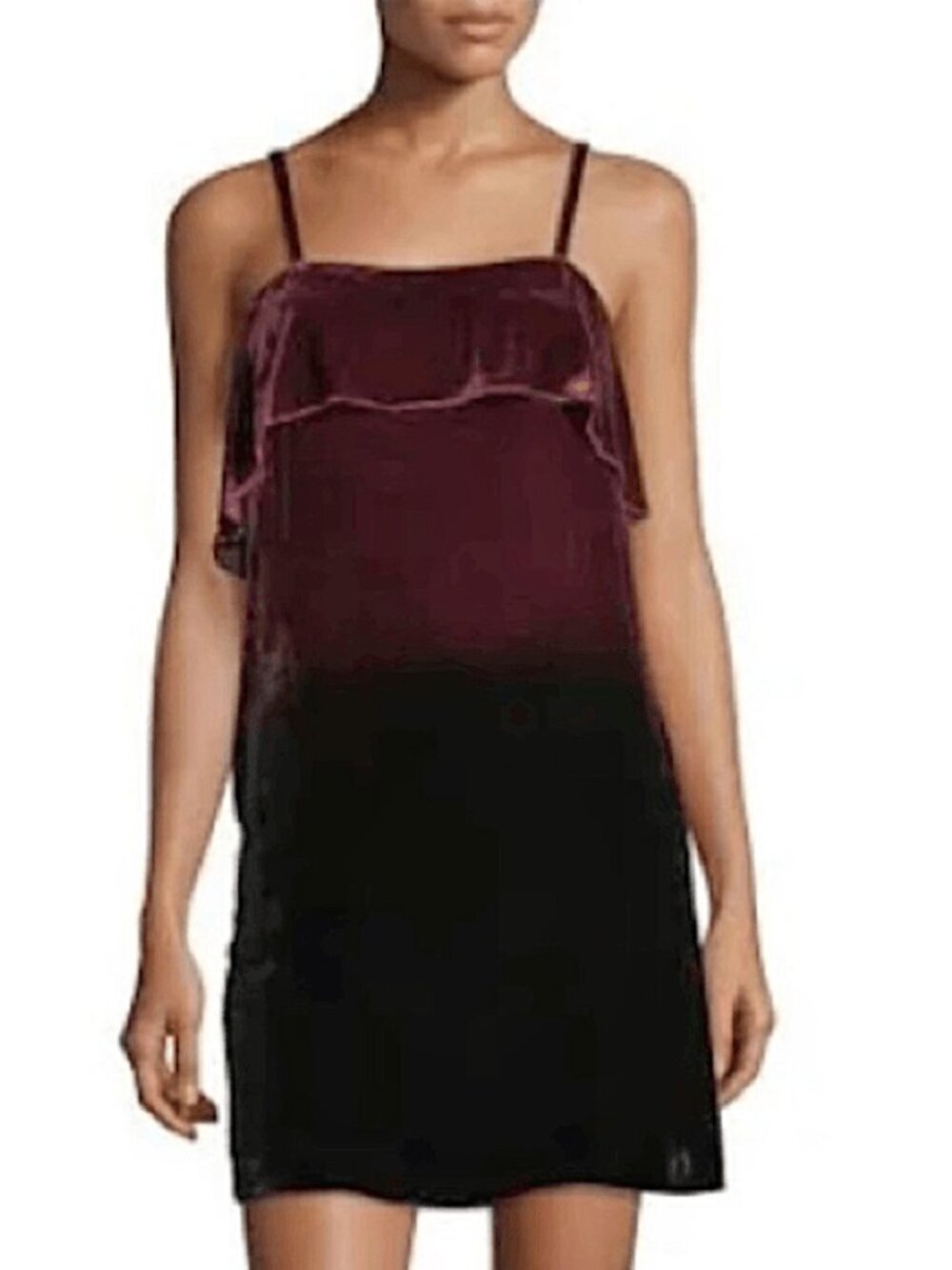 Alice + Olivia Velvet Burgundy Ombre Mini Dress Size 6